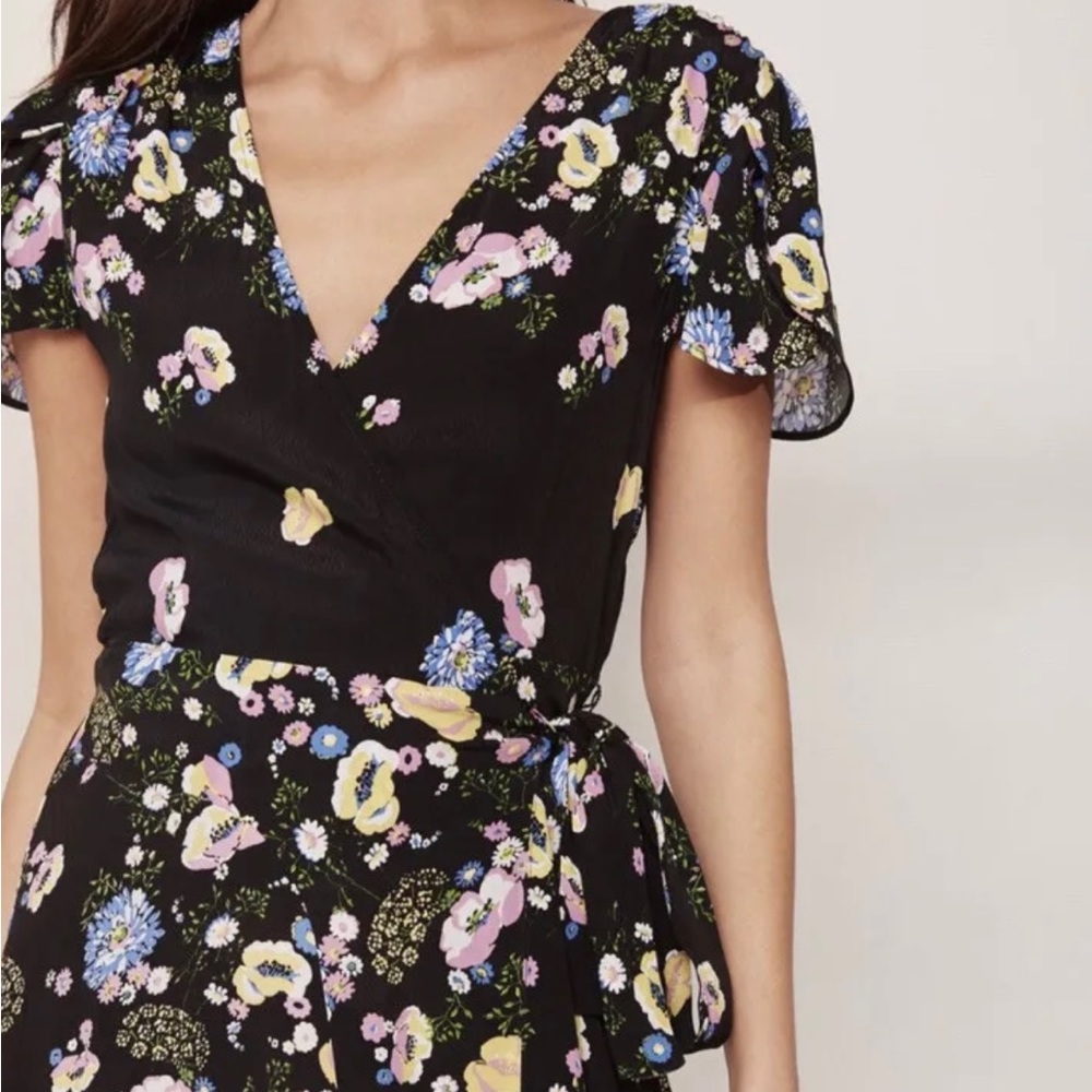 Free People Black Floral Maxi Wrap Dress